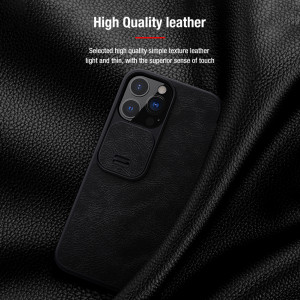 Husa telefon iPhone 13 Pro Max - Nillkin QIN Leather Pro Case - Black - Img 3