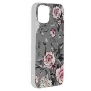 Husa telefon iPhone 13 - Techsuit Marble Series - Bloom of Ruth Gray - Img 2