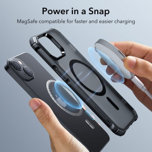 Husa telefon iPhone 14 / iPhone 13 - ESR Air Armor HaloLock - Frosted Black - Img 2