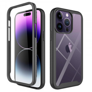 Husa telefon iPhone 14 Pro Max + Folie - Techsuit Defense360 Pro - Negru - Img 1