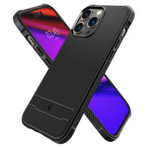 Husa telefon iPhone 14 Pro - Spigen Rugged Armor MagSafe - Black - Img 4