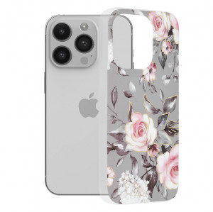 Husa telefon iPhone 14 Pro - Techsuit Marble Series - Bloom of Ruth Gray - Img 1