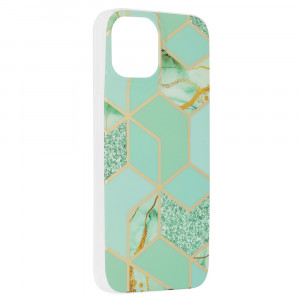 Husa telefon iPhone 14 - Techsuit Marble Series - Green Hex - Img 2