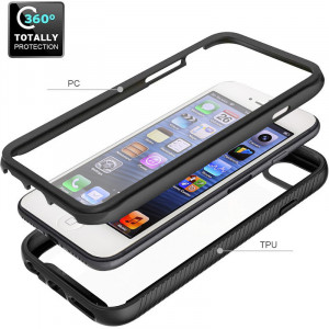 Husa telefon iPhone 5 / 5s / SE + Folie - Techsuit Defense360 Pro - Black - Img 3