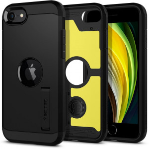 Husa telefon iPhone SE 2, SE 2020 / SE 3, SE 2022 - Spigen Tough Armor - Black - Img 1