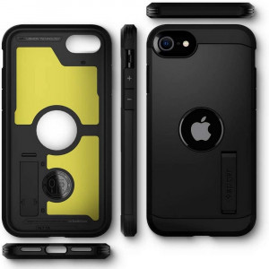 Husa telefon iPhone SE 2, SE 2020 / SE 3, SE 2022 - Spigen Tough Armor - Black - Img 2