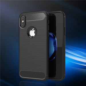 Husa telefon iPhone X / XS - Techsuit Carbon Silicone - Black - Img 4