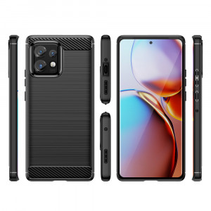 Husa telefon Motorola Edge 40 Pro - Techsuit Carbon Silicone - Black - Img 2