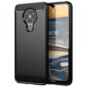 Husa telefon Nokia 5.3 - Techsuit Carbon Silicone - Black - Img 1