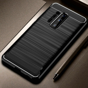Husa telefon OnePlus 8 Pro - Techsuit Carbon Silicone - Black - Img 4