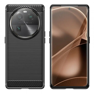 Husa telefon Oppo Find X6 Pro - Techsuit Carbon Silicone - Black - Img 1