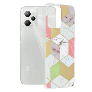 Husa telefon Realme C35 / Narzo 50A Prime - Techsuit Marble Series - Purple Hex - Img 1
