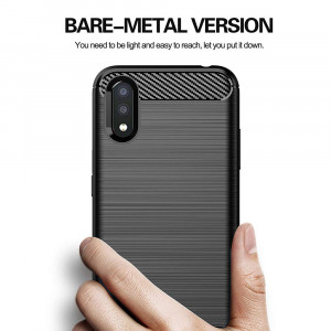 Husa telefon Samsung Galaxy A01 - Techsuit Carbon Silicone - Black - Img 2