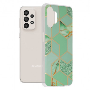 Husa telefon Samsung Galaxy A13 4G - Techsuit Marble Series - Green Hex - Img 1