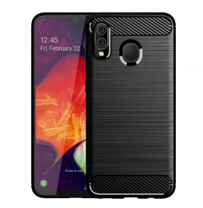 Husa telefon Samsung Galaxy A20e - Techsuit Carbon Silicone - Black - Img 4