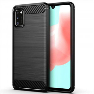 Husa telefon Samsung Galaxy A41 - Techsuit Carbon Silicone - Black - Img 1