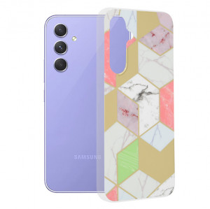 Husa telefon Samsung Galaxy A54 - Techsuit Marble Series - Purple Hex - Img 1