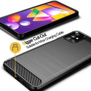 Husa telefon Samsung Galaxy M31s - Techsuit Carbon Silicone - Black - Img 4