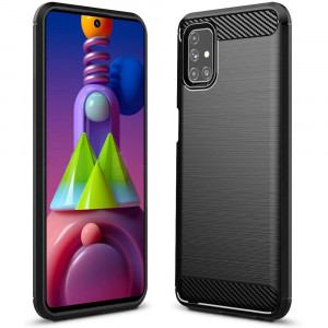 Husa telefon Samsung Galaxy M51 - Techsuit Carbon Silicone - Black - Img 1