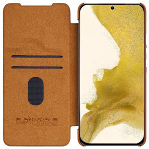 Husa telefon Samsung Galaxy S23 Plus - Nillkin QIN Leather Pro Case - Brown - Img 3