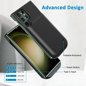 Husa telefon Samsung Galaxy S23 Ultra cu Baterie de 6000mAh - Techsuit Power Pro - Black - Img 2