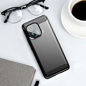 Husa telefon Xiaomi Mi 11 Pro - Techsuit Carbon Silicone - Black - Img 4