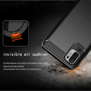 Husa telefon Xiaomi Redmi Note 10 5G / Poco M3 Pro 5G - Techsuit Carbon Silicone - Black - Img 3