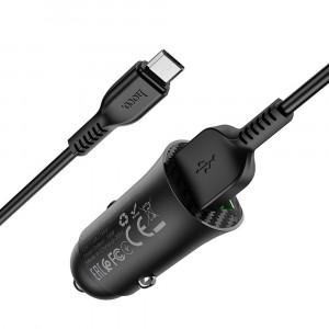 Incarcator Auto 2x USB QC3.0, 18W + Cablu Micro-USB 1m- Hoco (Z39 Farsighted) - Black - Img 3