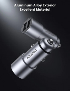 Incarcator Auto 2xUSB-A, 24W, 4.8A - Ugreen (50592) - Gray - Img 2