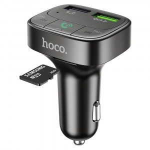 Incarcator Auto cu Modulator FM 2xUSB-A, QC 3.0, 18W, 3.1A - Hoco Promise (E59) - Black - Img 3