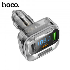 Incarcator Auto cu Modulator FM PD30W + USB QC3.0 - Hoco (E75) - Jazz Black - Img 2