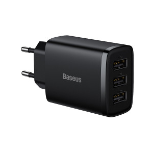 Incarcator de Priza 3xUSB, 17W - Baseus (CCXJ020101) - Black - Img 1