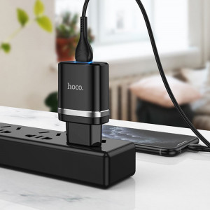Incarcator Priza USB-A, 10W, 2.4A - Hoco Ardent (N1) - Black - Img 4