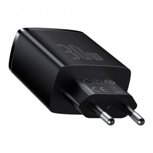 Incarcator Priza USB-C PD30W, 2xUSB-A QC3A - Baseus Compact (CCXJ-E01) - Black - Img 3
