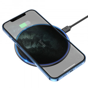 Incarcator Wireless Fast Charging 15W - Hoco Pro Easy (CW6) - Black - Img 4