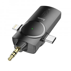 Lavaliera Wireless cu Receiver 3in1 - Hoco (S31) - Black - Img 3