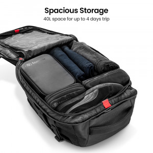 Rucsac pentru Calatorie cu Compartiment pentru Laptop/Tableta - Tomtoc (T66M1D1) - Black - Img 3