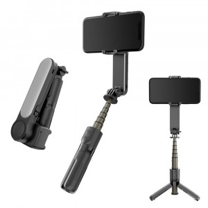 Selfie Stick Gimbal Stabil Bluetooth, 72cm - Techsuit Tripod Mount (L09) - Black - Img 2