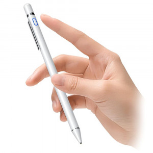 Stylus Pen - USAMS Active Touch Screen with Clip (US-ZB057) - White - Img 4