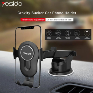Suport Auto Telefon pentru Parbriz si Bord - Yesido Extendable Arm (C44) - Black - Img 3
