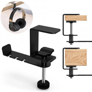 Suport Birou Multifunctional, Organizator - Techsuit Hanger - Black - Img 1