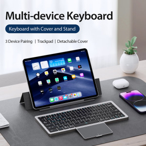 Tastatura Bluetooth cu Husa - Dux Ducis - Keyboard OK Series - Gray - Img 2