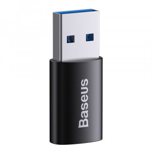 Adaptor din Aluminiu OTG, USB 3.1 la Type-C, 10Gbps - Baseus Ingenuity Series (ZJJQ000101) - Black - Img 1