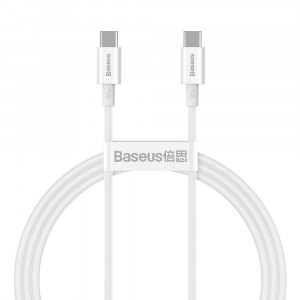 Cablu de Date Type-C la Type-C 100W, 1m - Baseus Superior Series (CATYS-B02) - White - Img 1