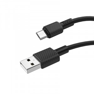 Cablu de Date USB-A la Micro-USB 10W, 2A, 1m - Hoco Superior style (X29) - Black - Img 2