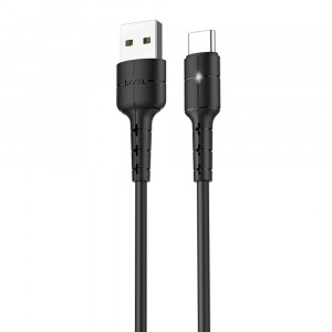 Cablu de Date USB-A la Type-C 10W, 2A, 1.2m - Hoco Star (X30) - Black - Img 1