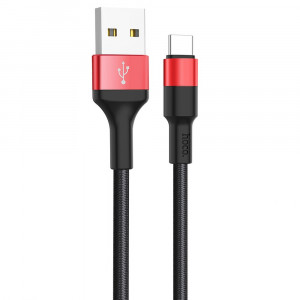 Cablu de Date USB-A la Type-C 10W, 2A, 1m - Hoco Xpress charge (X26) - Black / Red - Img 1