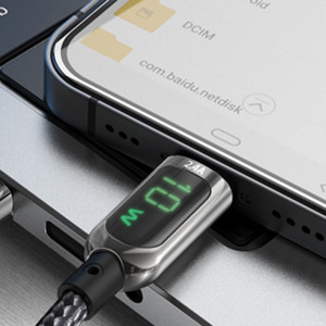 Cablu de Date USB la Lightning 2.4A, Display Digital , 1.2m - Yesido (CA-84) - Black - Img 3