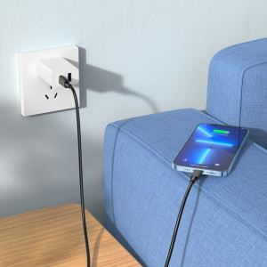Cablu de Incarcare Type-C la Lightning PD 20W, 3A, 1.2m - Hoco (U109) - Black - Img 3