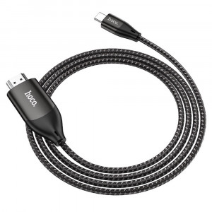 Cablu Video Type-C la HDMI 4K 30Hz, 2m - Hoco (UA16) - Grey - Img 2